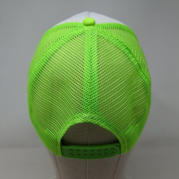 Rainbow Flower Patch Snapback Trucker Hat Green OSFA Adjustable Mesh Back - Picture 5 of 7